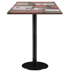 Restootab - Mange-debout 60x60cm - modèle Rome bois redden wood - marron TB-ROMFF-6060M-RED.WO_0