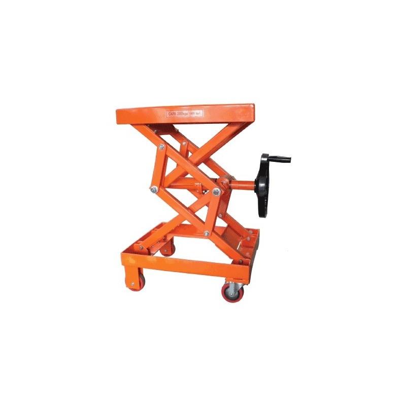 Table élévatrice mobile manuelle à manivelle BV 200 - capacité 100 kg, plateau 600x400 mm, hauteur 350-800 mm_0