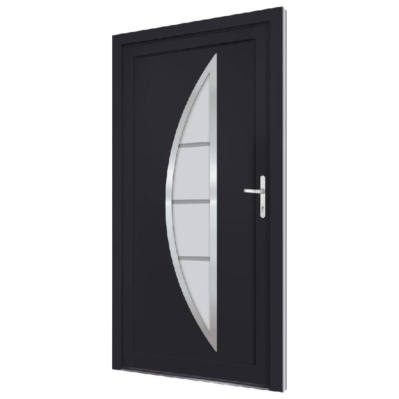 Vidaxl porte d'entrée anthracite 108x208 cm pvc 3187884_0