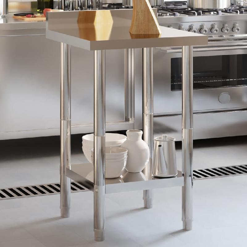 Vidaxl table de travail de cuisine avec dosseret 55x55x93 cm inox 376456_0