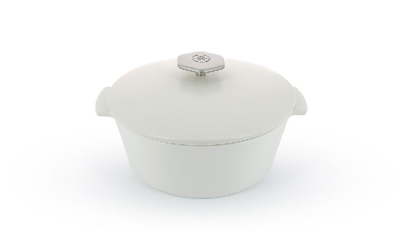 COCOTTE AVEC INDUCTION ROND BLANC PORCELAINE Ø 26 CM REVOLUTION 2