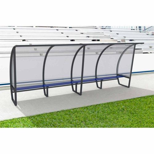 ABRI DE TOUCHE EN ALUMINIUM ARRIÈRE EN POLYCARBONATE HAUTEUR 2M BANC