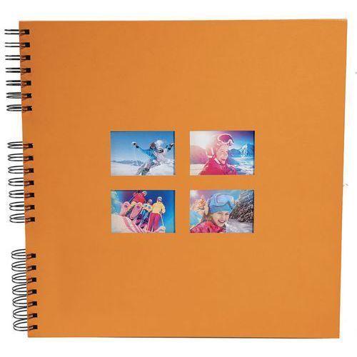 ALBUM SPIRALÉ DE 60 PAGES NOIR 32X32CM MILANO ORANGE - EXACOMPTA