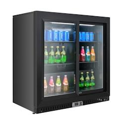 Arrière-Bar Réfrigéré - 2 Portes Vitrées Coulissantes et Intérieur Noir - 212 L - Dynasteel - noir 3701634902964_0