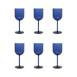 Aulica Verres à vin bleu en acrylique - lot de 6 - bleu 189701_0