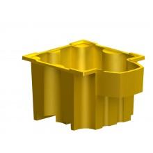 Bac de rétention sans caillebotis 1 cubi 1000 l avec soutirage - finition polyéthylène, 1100 l, charge 1500 kg_0