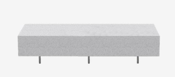 Banc public ELA MINI UM371L2 - siège en béton armé hydrofuge - structure en acier inoxydable_0