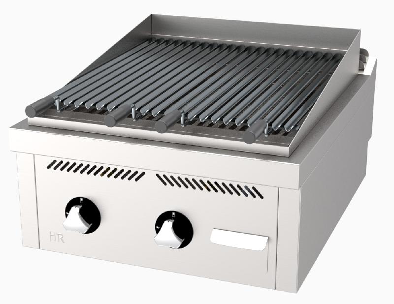 Barbecue à gaz professionnel à poser 600x750x410 mm avec grille en v - B7506S_0