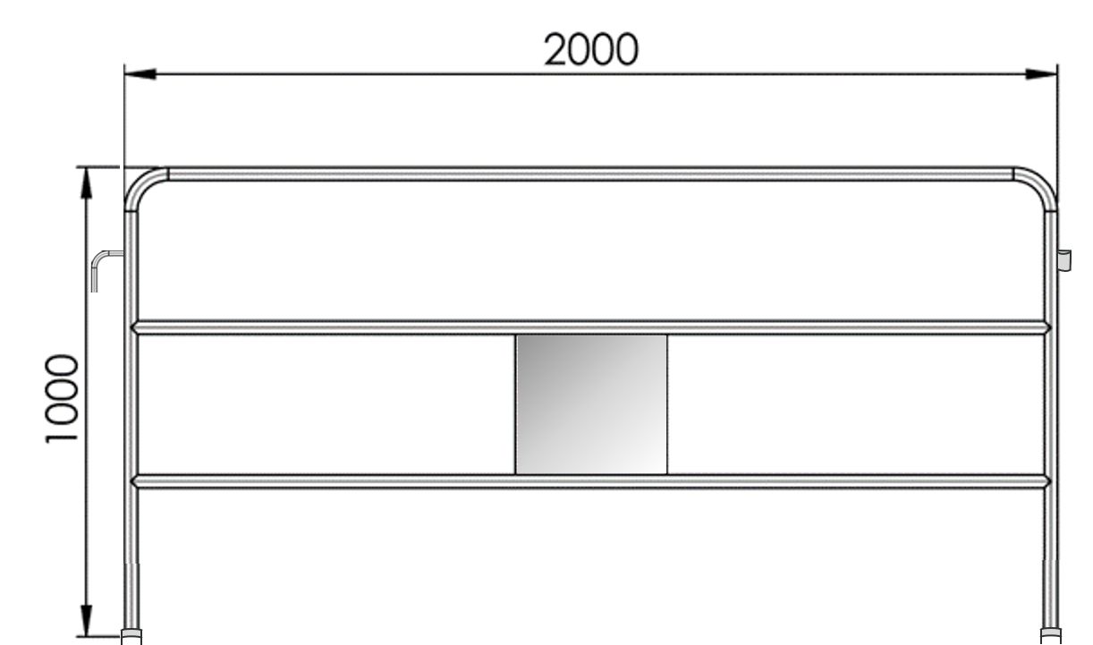 Barrière de chantier TP 2m - Fabrication française - Personnalisable_0