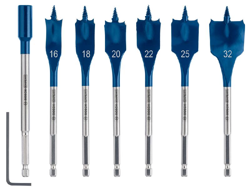 BLISTER 7 MÈCHES PLATES SELFCUT SPEED 16 - 32 MM - BOSCH EXPERT - 2608900334