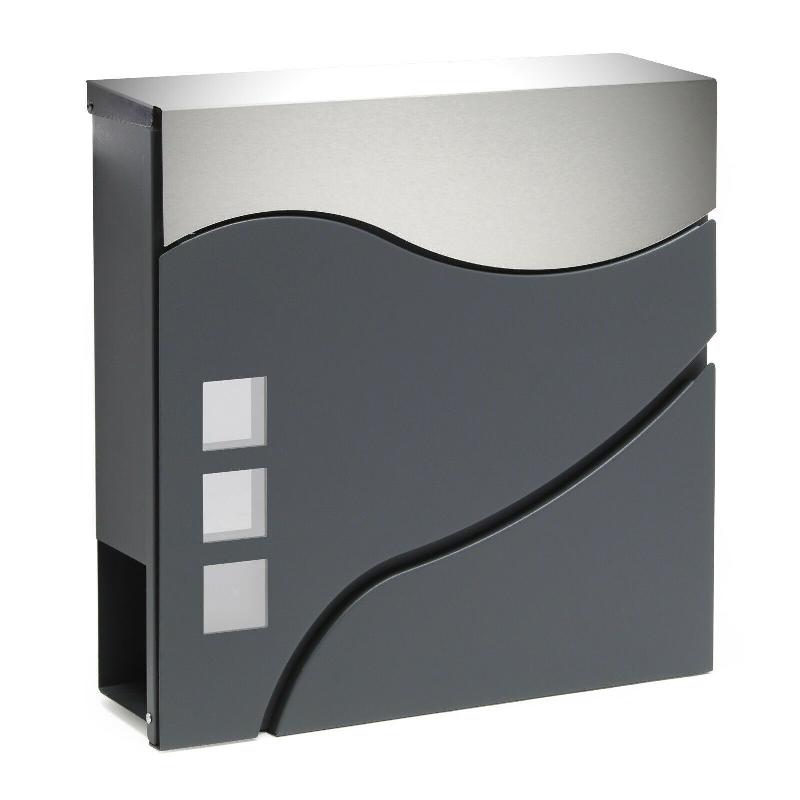 BOITE AUX LETTRES DESIGN PORTE JOURNAL ACIER INOXYDABLE ANTHRACITE 16_0000097_0