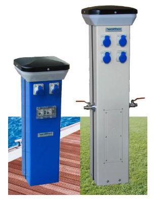 Borne de distribution électrique pour camping/marina, en polycarbonate, de 1 à 4 prises_0