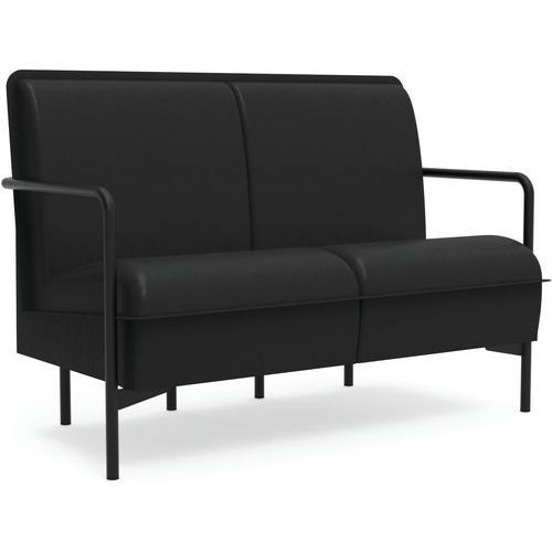 CANAPÉ RESTAURATION 2 PLACES AVEC PIEDS FIXES ANOUK - NOIR - EOL