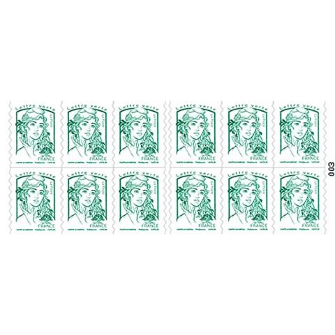 LOT DE 8 - CARNET DE 12 TIMBRES-POSTE MARIANNE LETTRE VERTE 20 G