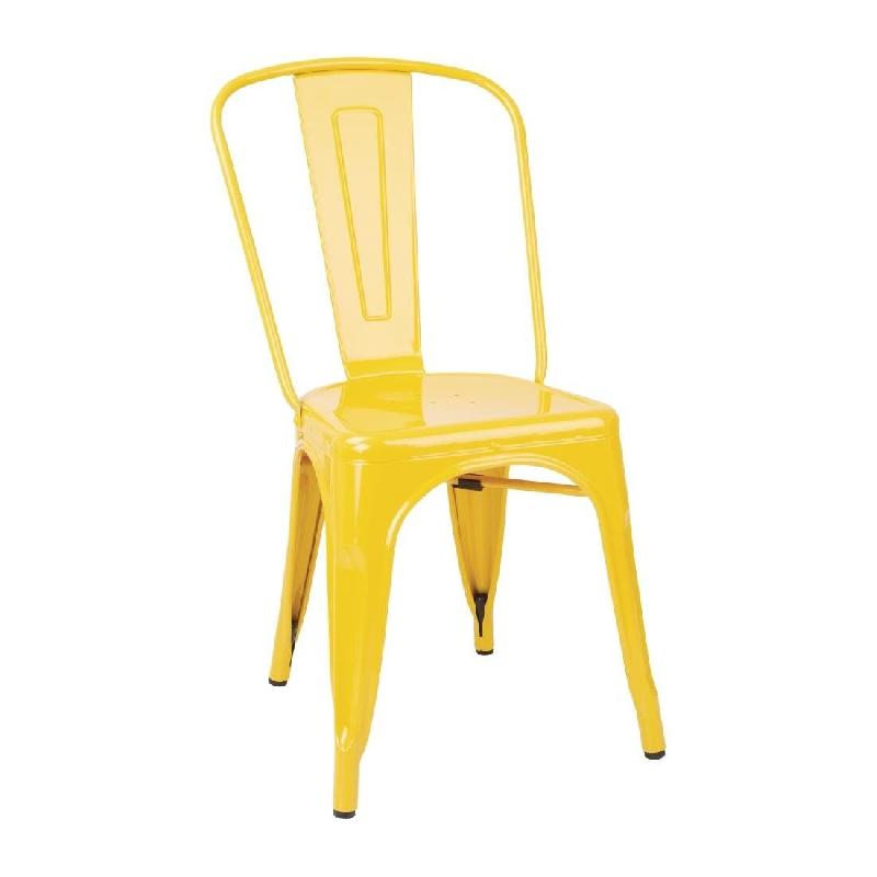 Chaises bistro en acier Bolero jaunes (lot de 4) - DK292_0