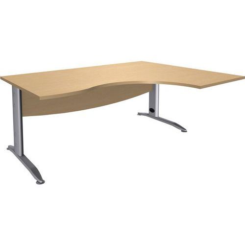 COMPACT ASYMÉTRIQUE ALMA 180X80 RET. DROIT 120X60 HÊTRE/ALU - SIMMOB
