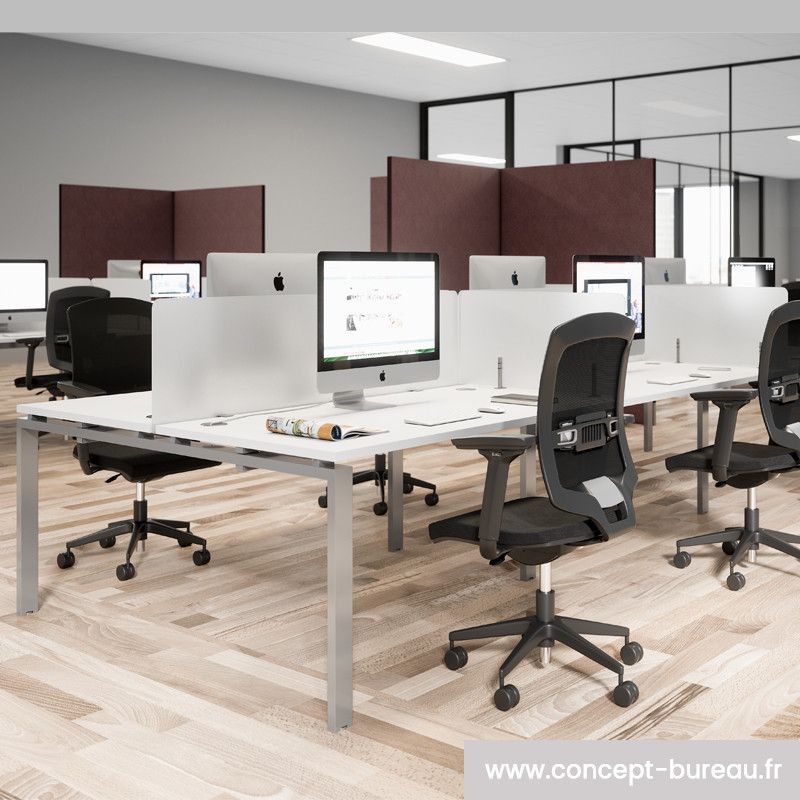 Daguet - bureau open space 4 personnes - bench fonctionnel et configurable_0