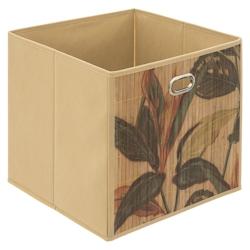 FIVE Boîte de rangement Bambou Naturel motif coloré 31 x 31 cm - vert 3560234679986_0