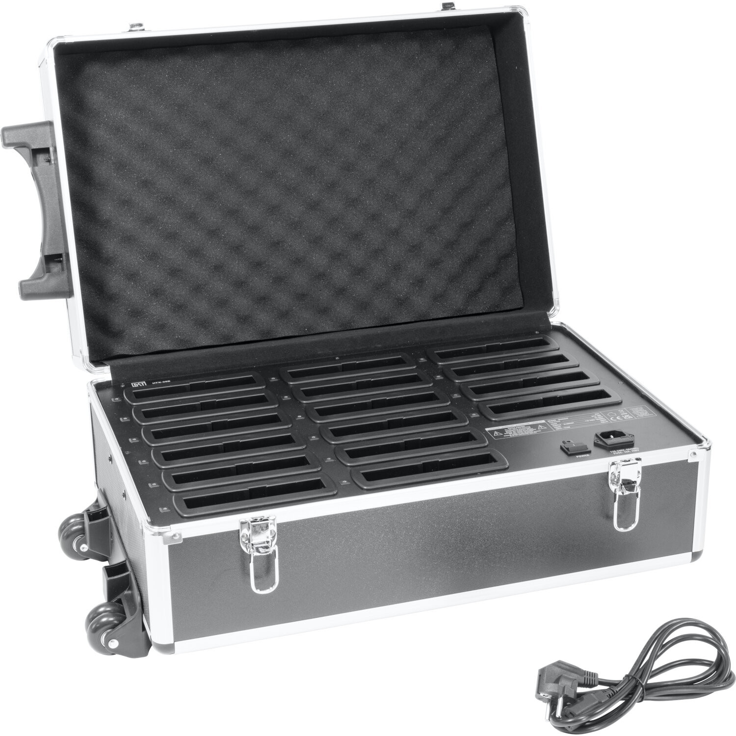 Flight case professionnel BST HTX-38B - valise de chargement pour 16 batteries de micro pupitre de conférence HTX-38C et HTX-38D_0
