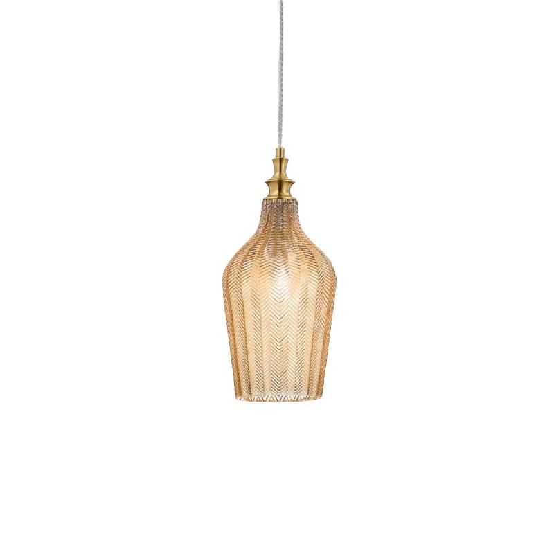 Gea Luce Lampe À Suspension Cleofe S/12 Ambre - Structure Métal Laiton Avec Verre Transparent 1Xe27 Max 60W Ip20 - Gealuce - doré CLEOFE S/12 - AMBRA_0