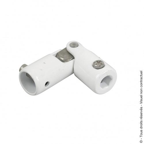 GENOUILLÈRE EN ACIER POUR VOLETS ROULANTS À MANIVELLE - 6 PANS 10 MM ENTRÉE SORTIE - BLANC TORBEL