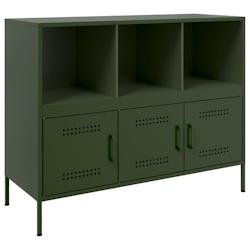 Helloshop26 - Buffet bahut commode armoire meuble de rangement organisateur cuisine salle de séjour salon olive 100,5 x 39 x 79 cm 02_0036569 - 30002_0
