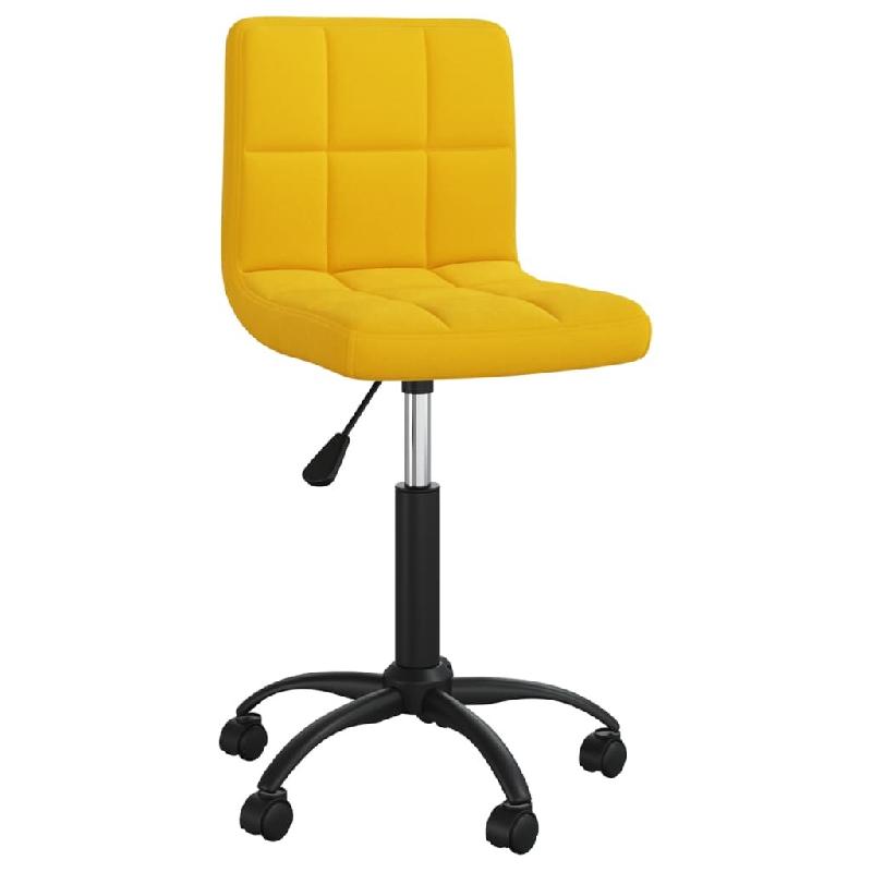 Helloshop26 - Chaise fauteuil siège pivotante de bureau informatique étude Jaune moutarde velours jaune 02_0024141 - jaune acier 3000214705835_0