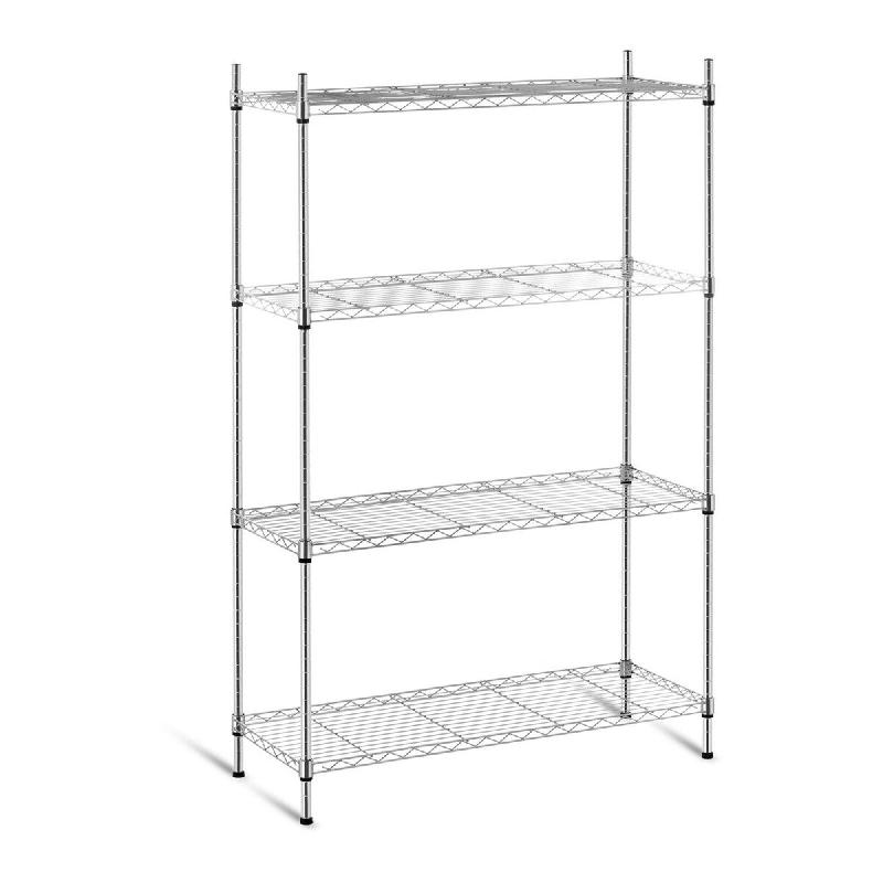 Helloshop26 - Étagère métallique chromée professionnel - 35 x 90 x 137 cm - 120 kg 14_0001534 - métal 3000187158980_0