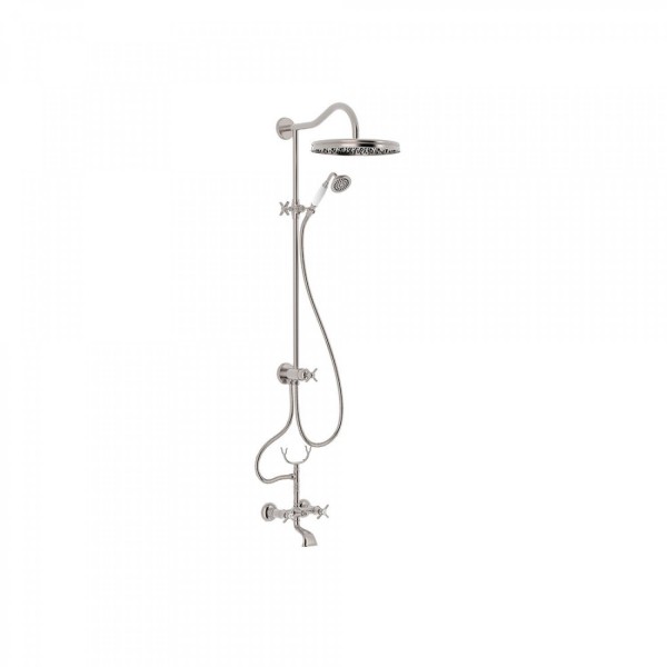 KIT MÉLANGEUR BAIN‑DOUCHE ACIER AVEC DOUCHE FIXE DIAM. 31CM TRES-CLASIC COLOR - TRES 24217602AC