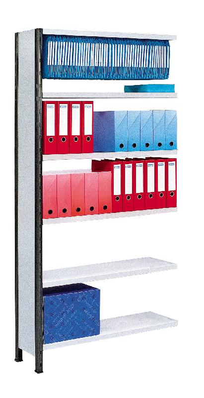 Kit suivant - rayonnage bureau universel peint h.2500 avec tablettes l.1170 x p.350 mm_0