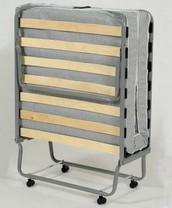 Lit pliant renforcé avec matelas - 17 lattes 53 mm - 78x188 cm - Mousse polyéther 23 kg/m3_0