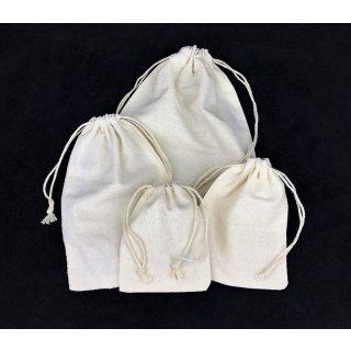 LOT DE 50 POCHETTES CADEAU EN LIN ECRU NATUREL - 5 TAILLES