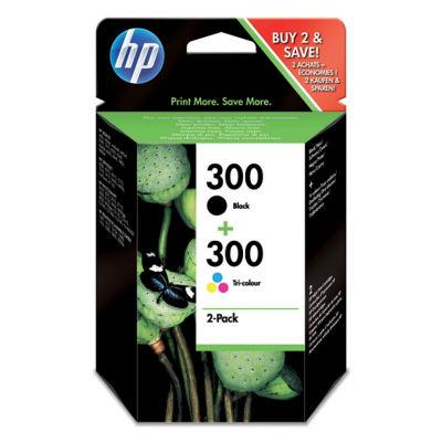 Pack 2 cartouches HP 300 noir et couleurs pour imprimantes jet d'encre_0