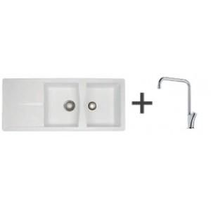 PACK EVIER 1 CUVE 1/2 MÉTÉOR FRADURA MTD621 + MITIGEUR À BEC GALILÉO FRANKÉ