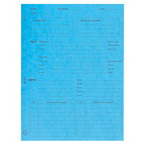 PAQUET DE 25 DOSSIERS DE PROCÉDURE CARTE LUSTRÉE 25X32CM - TURQUOISE - LOT DE 5