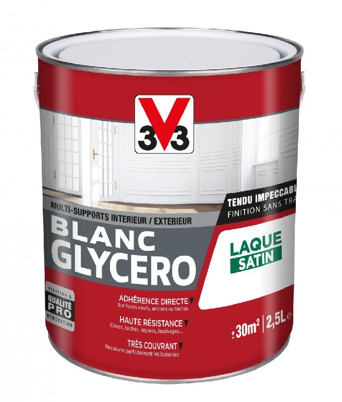 Peinture multisupport V33 glycéro blanc satiné - 2.5 l - haute résistance_0