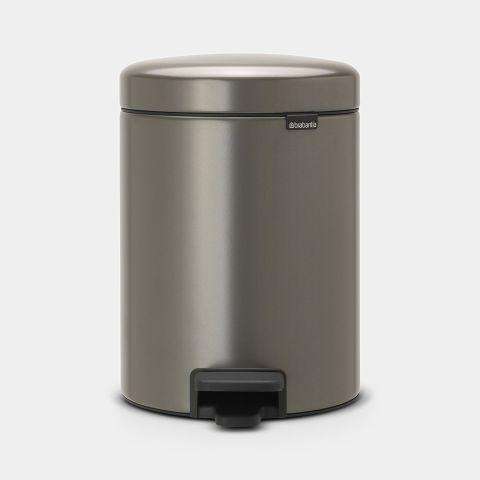 Poubelle à pédale newIcon Brabantia - 5 litres - Platinum - XS - Couvercle soft-close - Base antidérapante_0