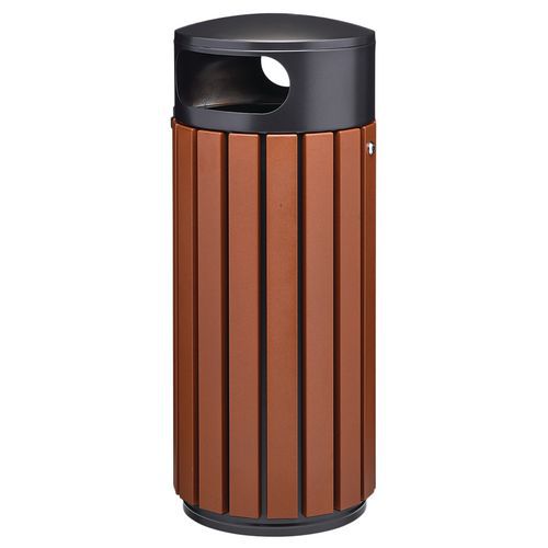 POUBELLE D'EXTÉRIEUR ZENO ALU 80L EFFET CORTEN /TÊTE MANGANESE - ROSSIGNOL PRO