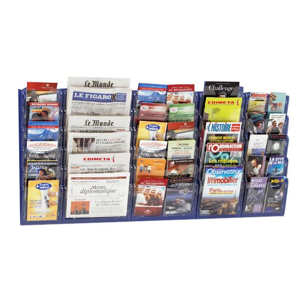 PRÉSENTOIR MURAL BLACK-LINE® TRANSPARENT 1/3 A4 - 10 CASES