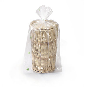 SACHET PLASTIQUE RECYCLÉ À SOUFFLETS TRANSPARENT 50 MICRONS RAJA 80 X 160 X 60 CM