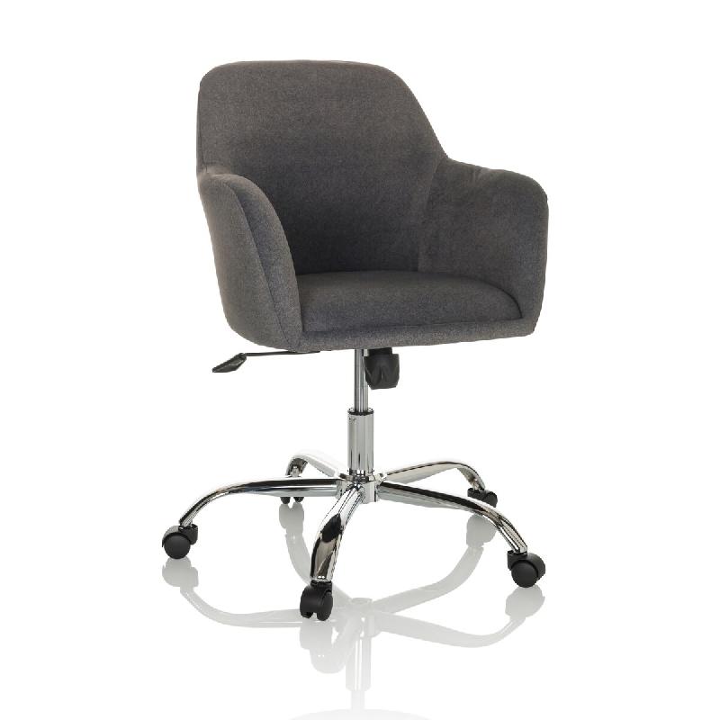 Siège de bureau  / Siège pivotant / Chaise à coque SOLAO 300 Tissu gris foncé hjh OFFICE - gris polyester 719229_0