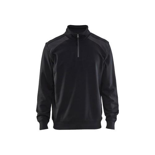 SWEAT CAMIONNEUR AVEC DÉTAIL AUX ÉPAULES - NOIR ET GRIS MOYEN - XXL BLAKLADER
