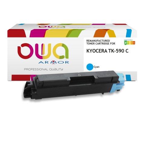 TONER REMANUFACTURÉ OWA - STANDARD - CYAN - POUR KYOCERA TK-590C - TONER COMPATIBLE