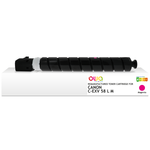 TONER REMANUFACTURÉ OWA - STANDARD - MAGENTA - POUR CANON C-EXV 58 L M - TONER COMPATIBLE