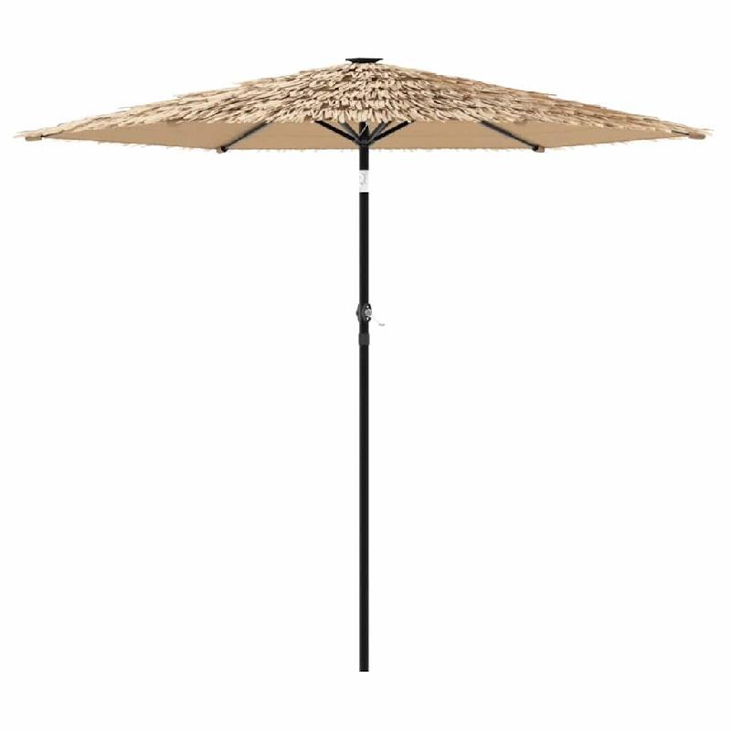 VidaXL Parasol de jardin avec LED et mât en acier marron 223x223x213cm Modèle Helios Ligne - 4005119_0