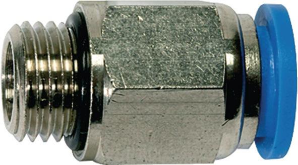 Vissage enfichable droit série bleue - filetage extérieur G 1/8 po, joint torique, six pans ext. - Cyl. 4 mm 3 mm - RIEGLER_0