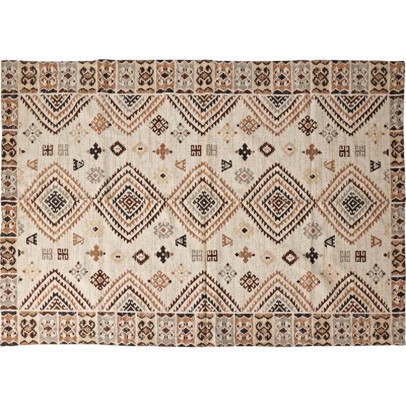 WellHome - Tapis en coton imprimé Klim 180x120cm - beige WH16320_0