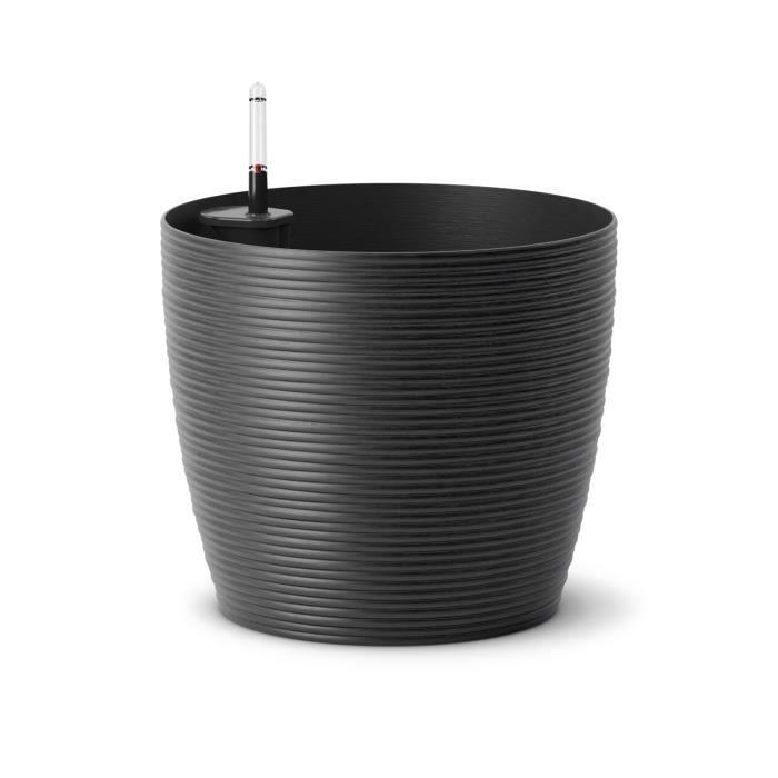 POETIC - Pot Casa Cosy rond granite avec réserve d'eau - Ø29,8 x H26,5 cm, 12,6L_0