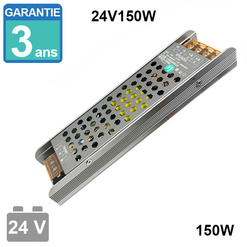 Alimentation 24v continu - 150w - 6.2 a - ip20 - référence 24v150w_0