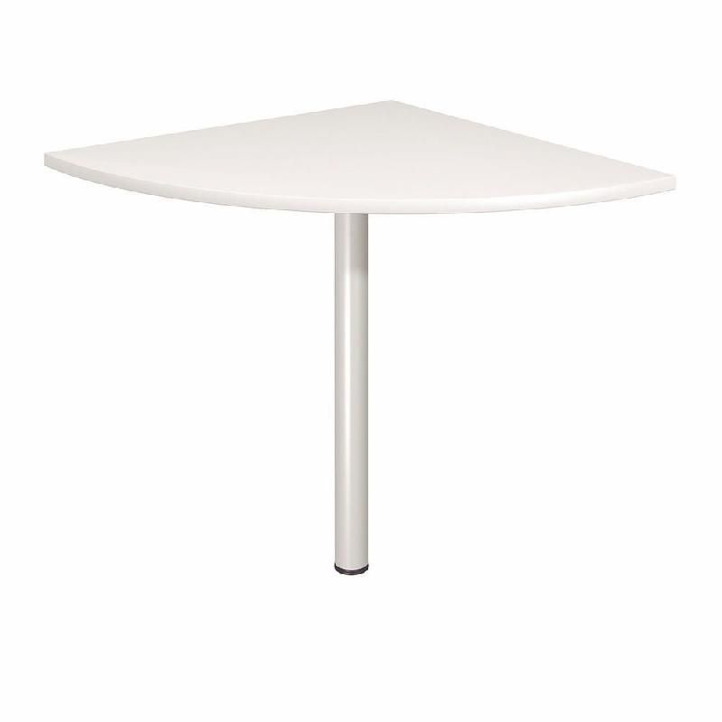 ANGLE DE LIAISON 90° ARRONDI ACTIVITY - CÔTÉS 80 CM - PLATEAU BLANC - PIED ALUMINIUM